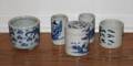 A Group of Five Chinese Blue and White Porcelain Articles