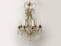 339 LOUIS XV STYLE GILT AND GLASS EIGHT LIGHT CHANDELI