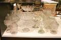 Twelve Pressed Cut and Clear Glass Table Articles