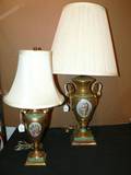 Two Porcelain Urn Form Lamps