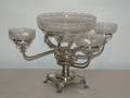 A Silverplate and Cut Glass Epergne
