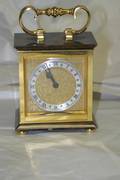 A Swiss Brass and Faux Tortoise Shell Carriage Clock Luxor