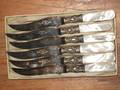 A Set of Six MotherofPearl and Sterling Handled Luncheon Knives