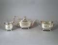 296 THREE PIECE GEORGE III STERLING SILVER TEA SERVICE