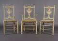 A Set of Seven Neoclassical Style Painted Side Chairs