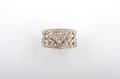 A 14 Karat White Gold and Diamond Ring