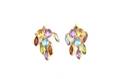 A Pair of 18 Karat Yellow Gold and Multicolor Gemstone Earrings