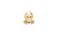 An 18 Karat Yellow Gold Diamond and Emerald Crab Pin