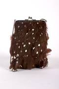 A Jamin Puech Brown Feather Evening Bag