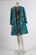 A Bill Blass Turquoise Print Coat Ensemble