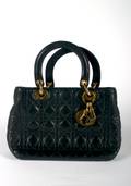 A Christian Dior Navy Leather Handbag
