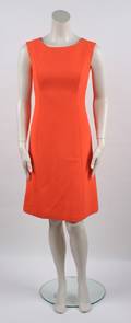 A Norman Norell Bright Orange Wool Dress