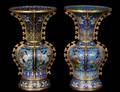 301 PAIR OF CLOISONNE ENAMEL VASES