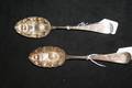 Two English Silver Berry Spoons with Pineapples