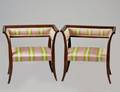 343 PAIR OF BIEDERMEIER STYLE MAHOGANY ARM CHAIRS