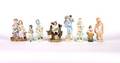 A Collection of Eight Continental Bisque Porcelain Figures and Figural Groups