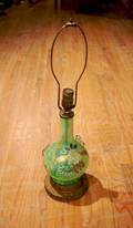 An Enameled Green Glass Vase