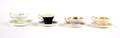 Four English Teacups and Saucers
