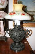 A Pierced Victorian Table Lamp
