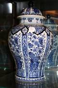A Delft Covered Jar Royal Sphinx for Boch