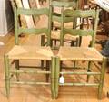 A Set of Six American Painted Ladder Back Chairs