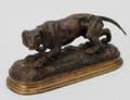 177 PATINATED BRONZE FIGURE OF A DOG