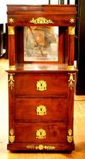 An Empire Style Gilt Metal Mounted Side Cabinet