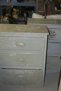 Two Gray Painted Three Drawer Chests
