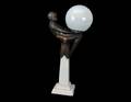 153 ART DECO STYLE PATINATED METAL AND ONYX TABLE LAMP