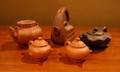 A Group of Five Chinese Yixing Stoneware Teapots