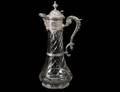 149 FINE CONTINENTAL SILVER MOUNTED GLASS EWER