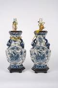 A Pair of Chinese Blue and White Double Handled Vase