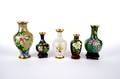 A Group of Five Asian Cloisonne Baluster Form Vases