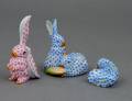 336 THREE HEREND PORCELAIN BUNNIES