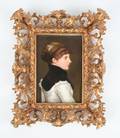 A Berlin KPM Porcelain Plaque of a Young Girl in Profile