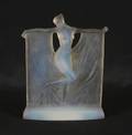A Rene Lalique Frosted and Opalescent Glass Statuette Suzanne