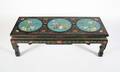 A Chinese Cloisonne Lacquer Painted and Parcel Gilt Low Table