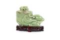 A Chinese Jade Rhyton Cup with Cover