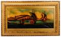 Seascape With Large Ships Oil On Canvas 20th C