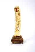 A Japanese Carved Ivory Figural Group