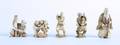 A Group of Five Japanese Carved Ivory Okimono