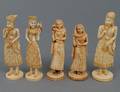 458 GROUP OF FIVE CARVED IVORY FIGURES