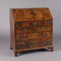 A George III Burl Slant Front Bureau