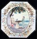 An Octagonal Silk Needlework Picture