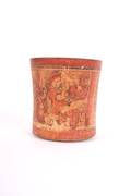A Mayan Polychrome Cyclinder Vase
