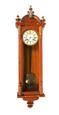 An Ansonia Oak Cased Wall Regulator Clock Capitol