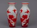 161 PAIR OF PEKING GLASS VASES
