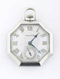 A Gentlemens 14 Karat White Gold Filled Pocketwatch Hamilton