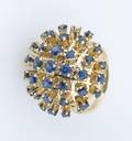 A 14 Karat Yellow Gold and Blue Sapphire Ring