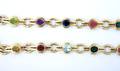 Two 18 Karat Yellow Gold and Multicolor Gemstone Necklaces
